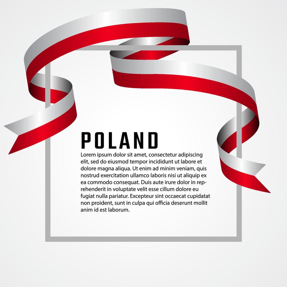 ribbon shape polish flag background template vector