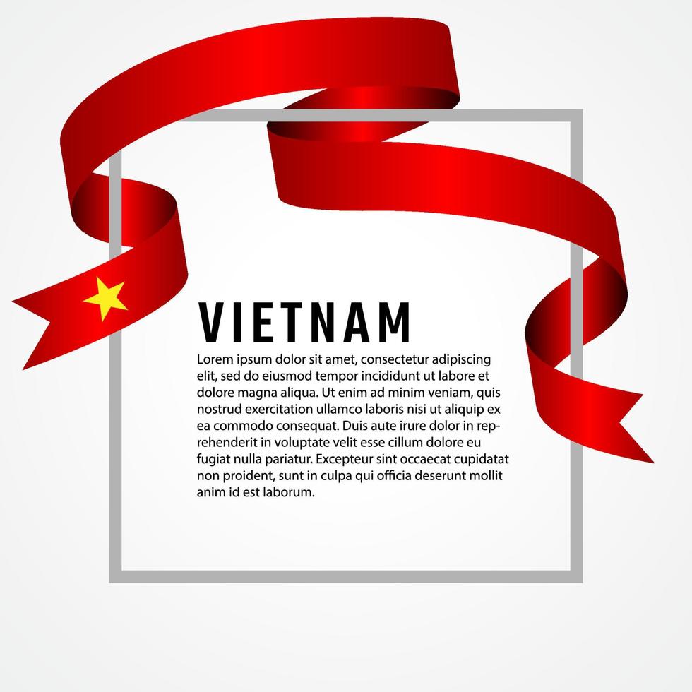 plantilla de fondo de bandera de vietnam en forma de cinta vector