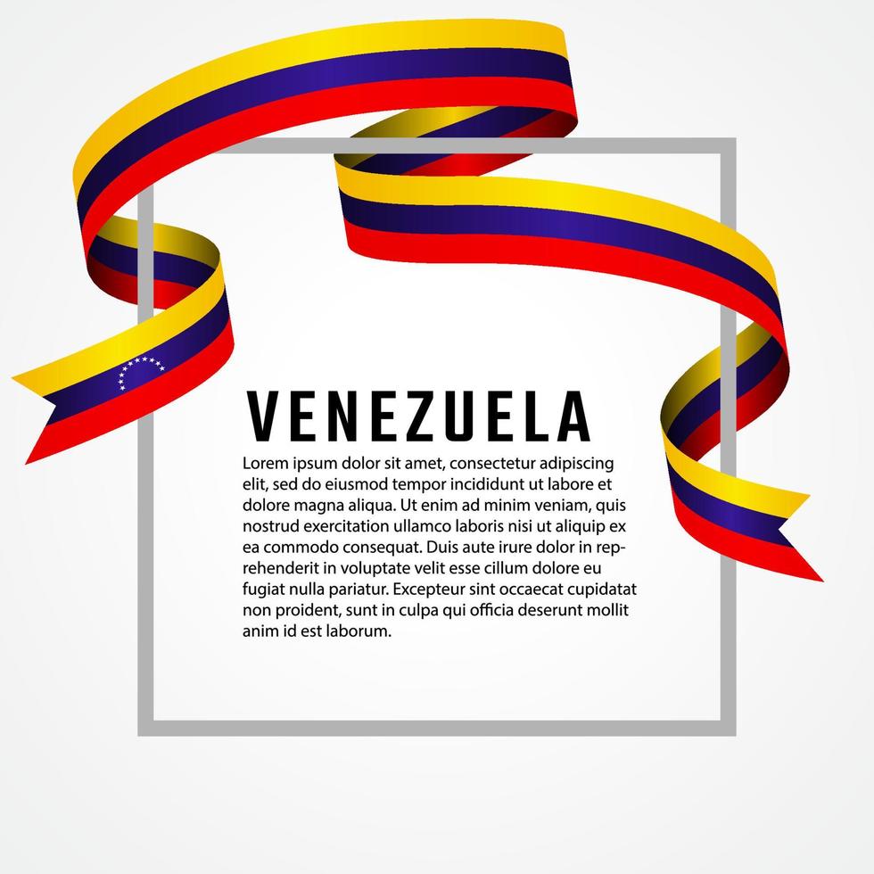 forma de cinta bandera de venezuela plantilla de fondo vector