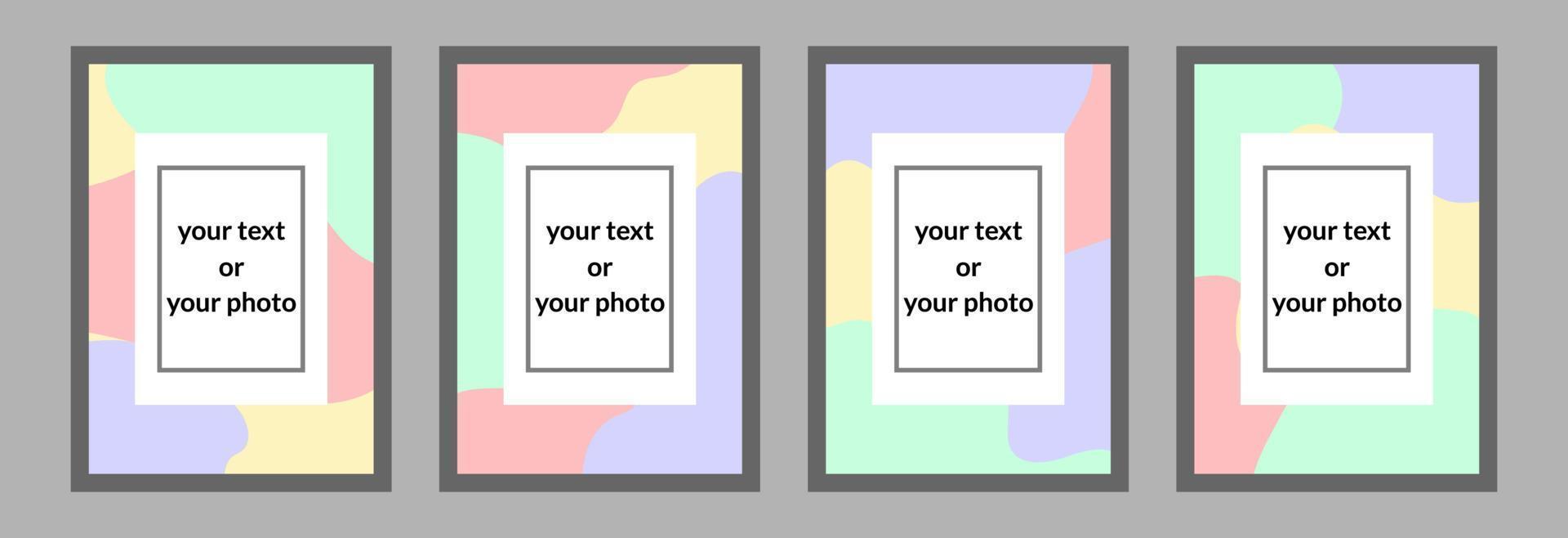 fun color frame and border set. perfect for posters, decorations and frames vector