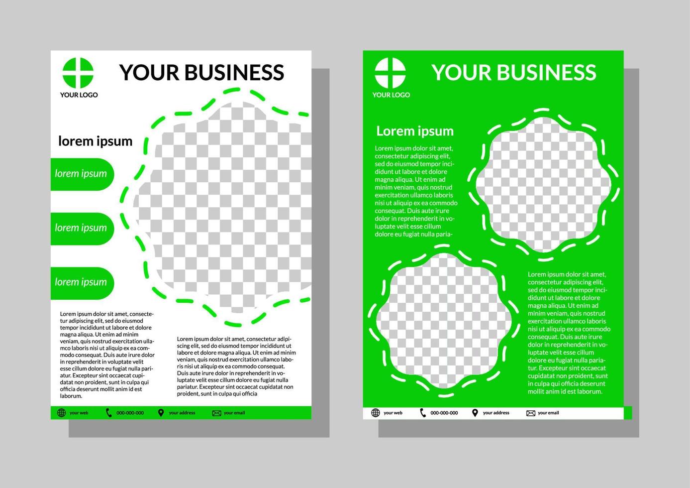 plantilla de volante de negocios en tamaño a4. folletos para empresas. fácil de usar y editar vector