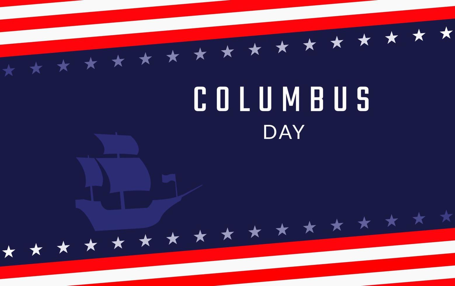 columbus day. on the background of the flag of the united states and a sailing ship vector