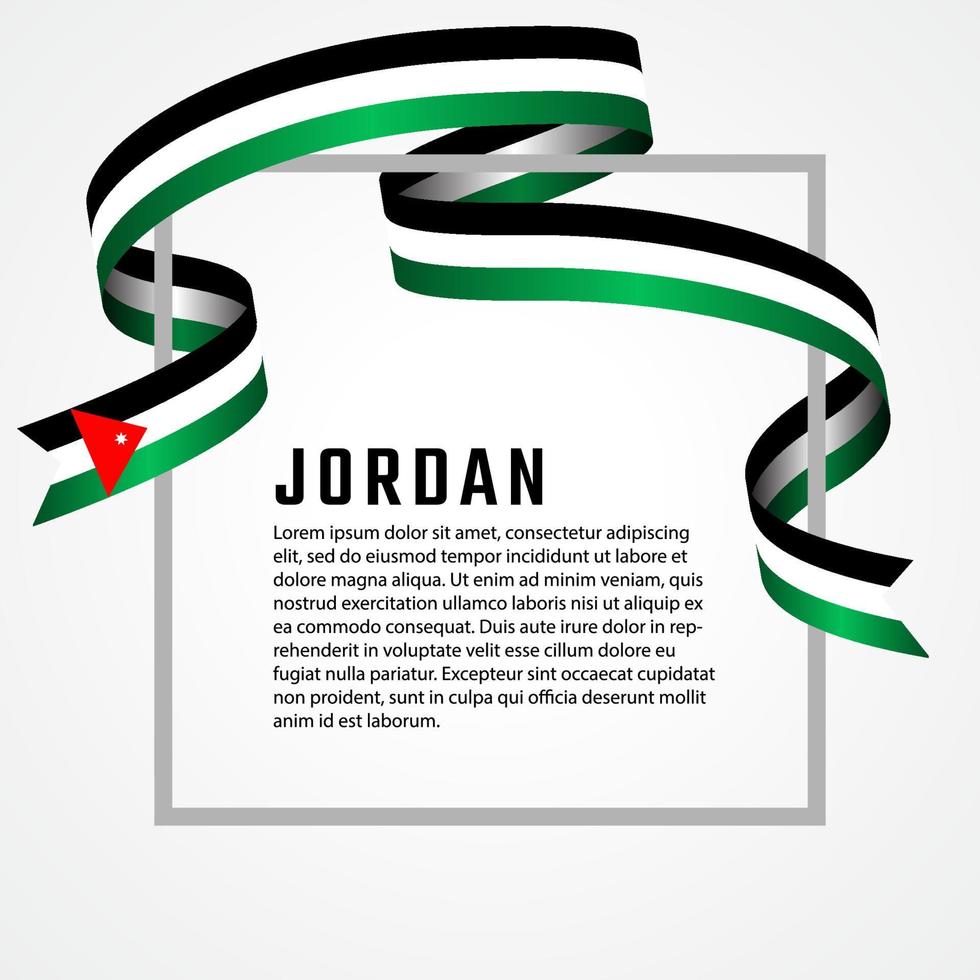 forma de cinta bandera de jordania plantilla de fondo vector