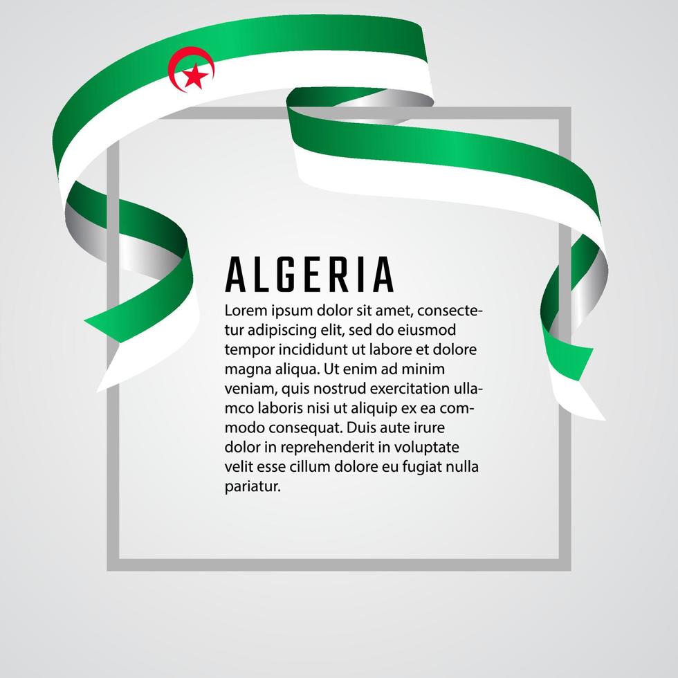 ribbon shape algerian flag background template vector