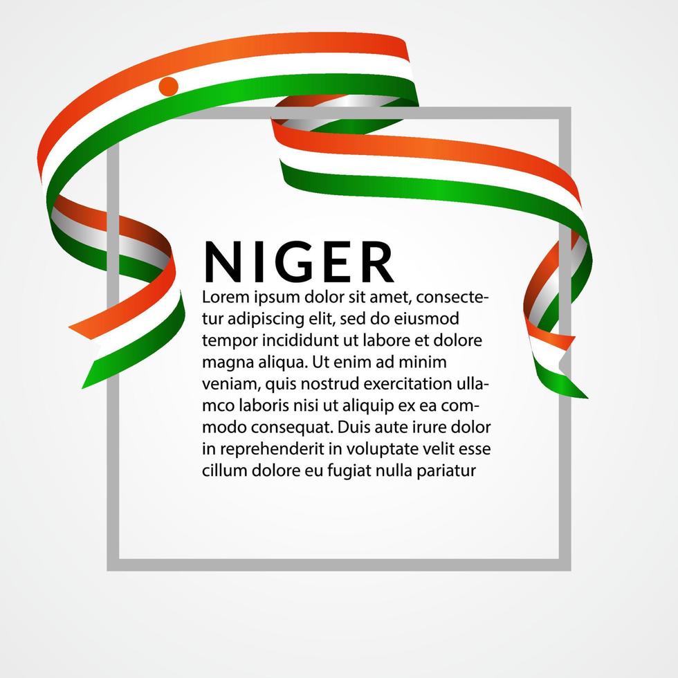 ribbon shape niger flag background template vector