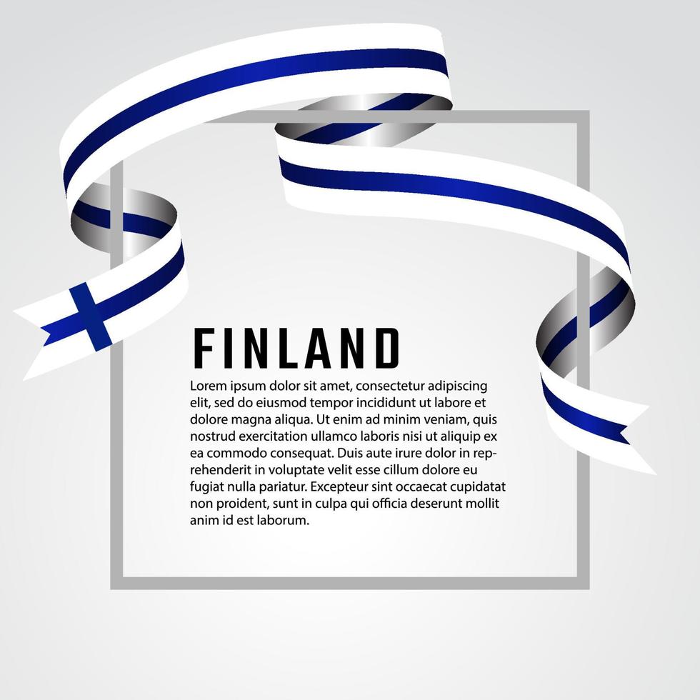 forma de cinta finlandia bandera plantilla de fondo vector