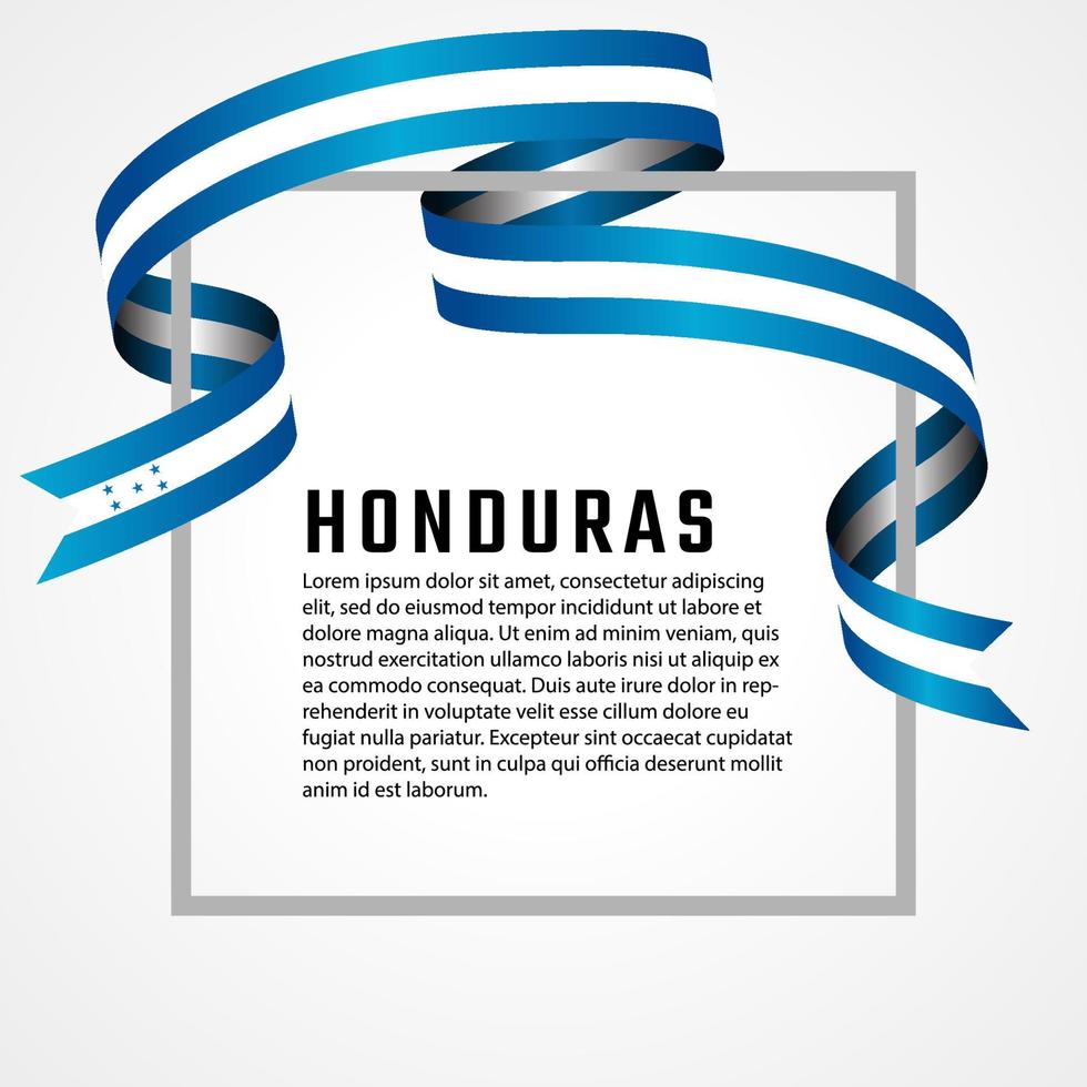 ribbon shape honduras flag background template vector