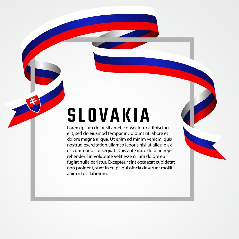 ribbon shape slovak flag background template vector