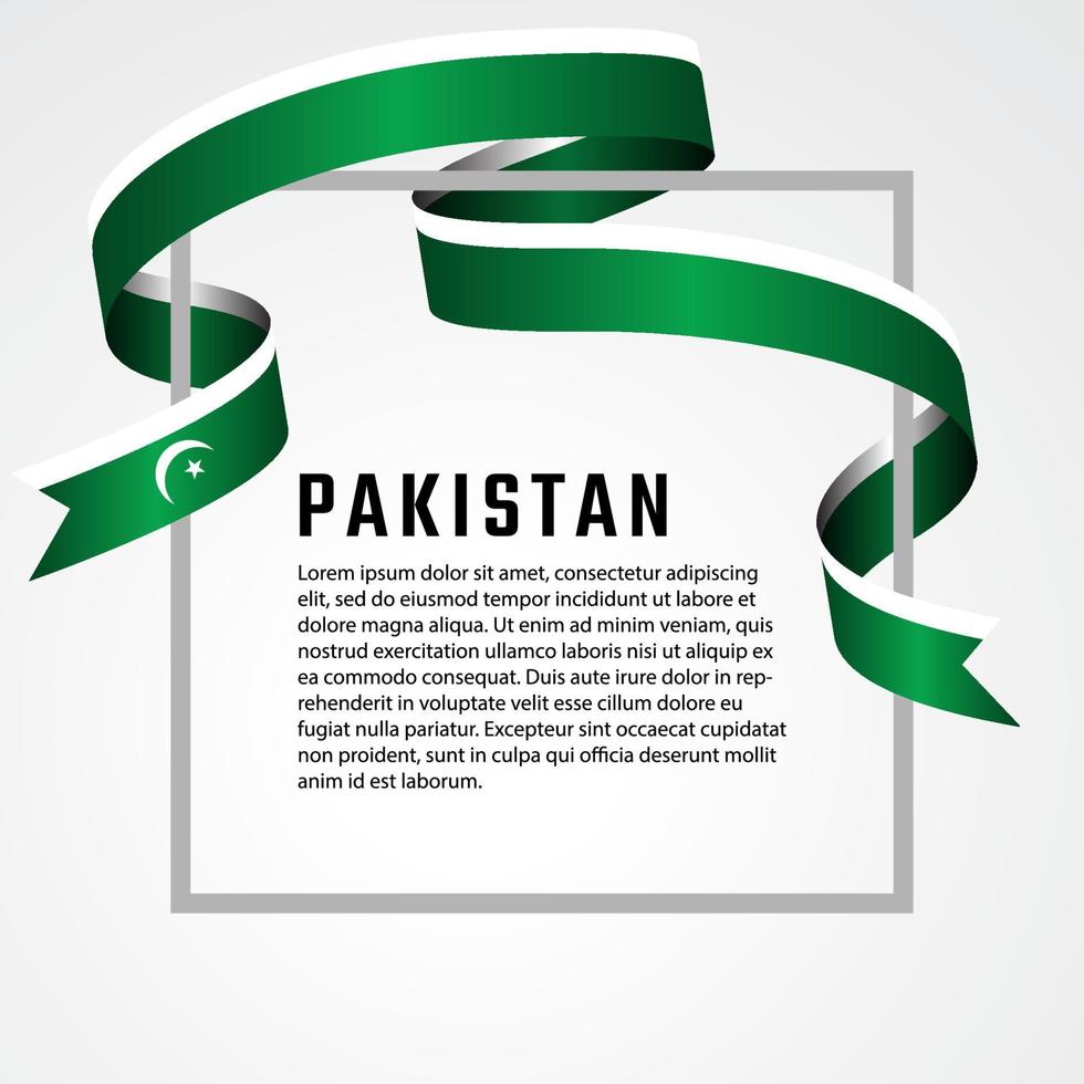 forma de cinta bandera de pakistán plantilla de fondo vector