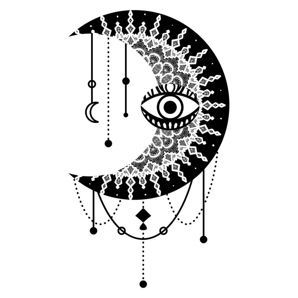 símbolo de contorno de ojos de luna creciente vector