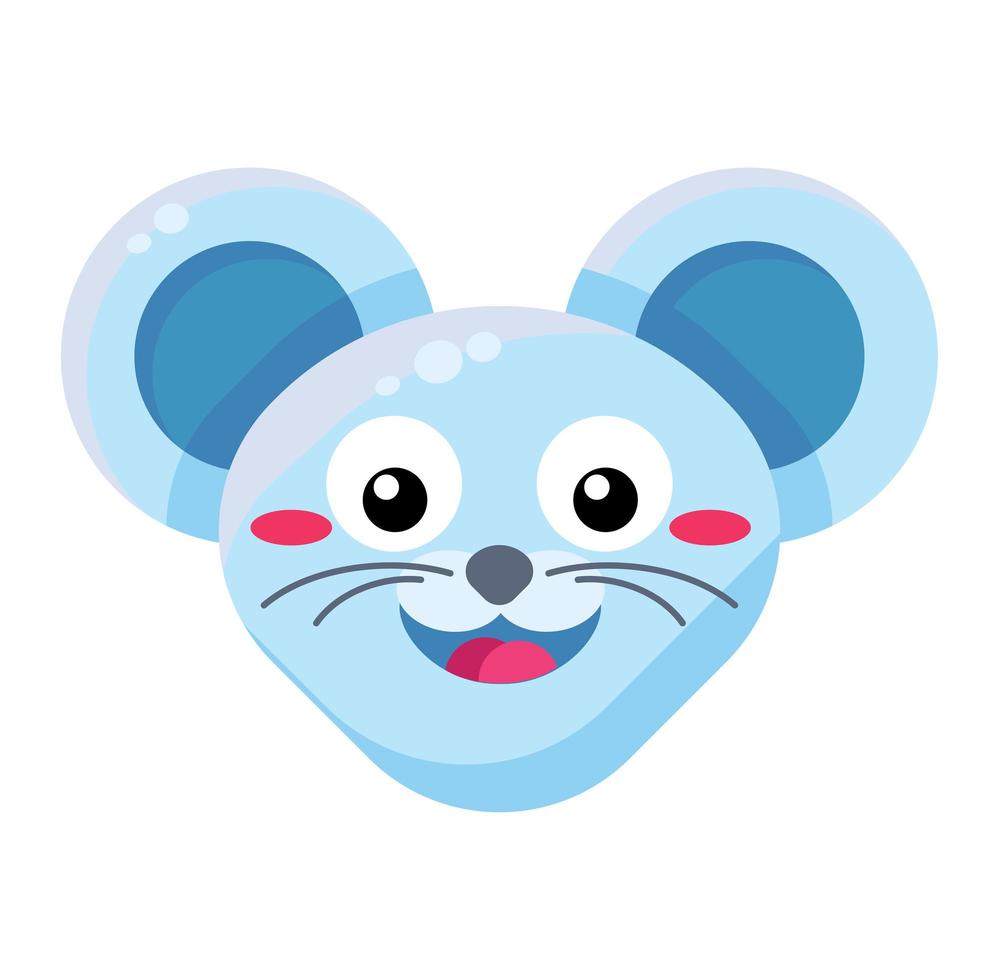 Happy mouse emoji flat illustration vector