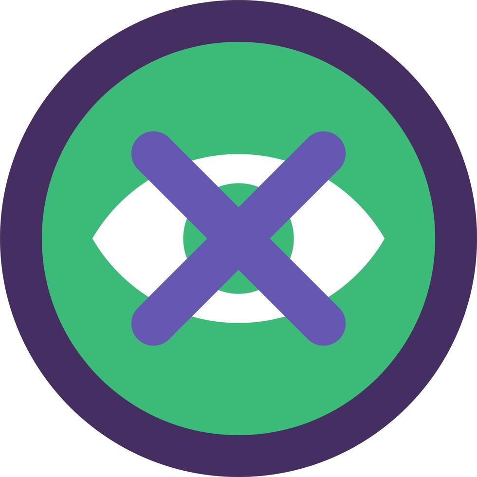 Eye Crossed Icon, Access Forbidden App Button Flat vector