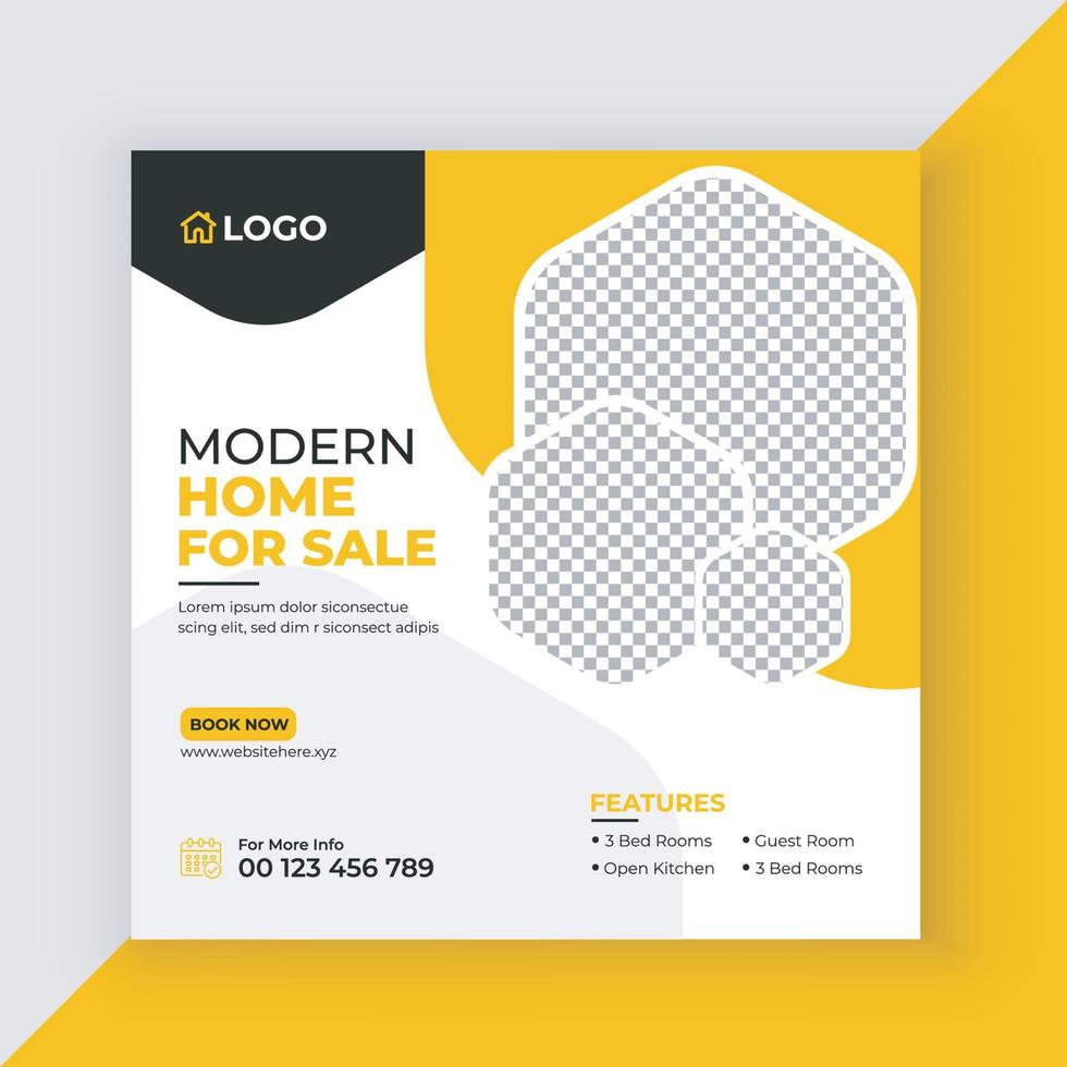 Real Estate Social Media Post Template vector