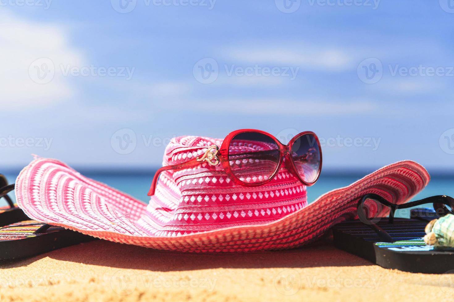 Summer concept of sandy beach photo