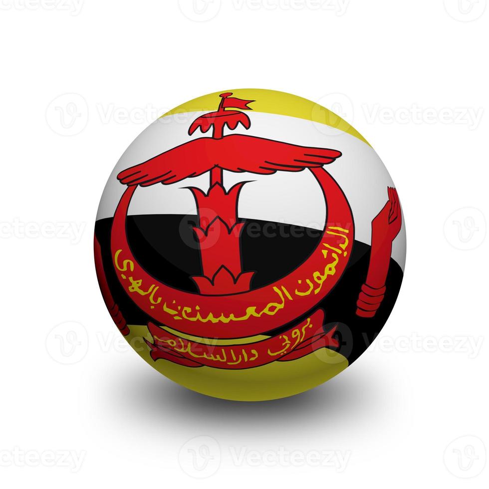 3D Ball with Flag of Brunei Darussalam photo