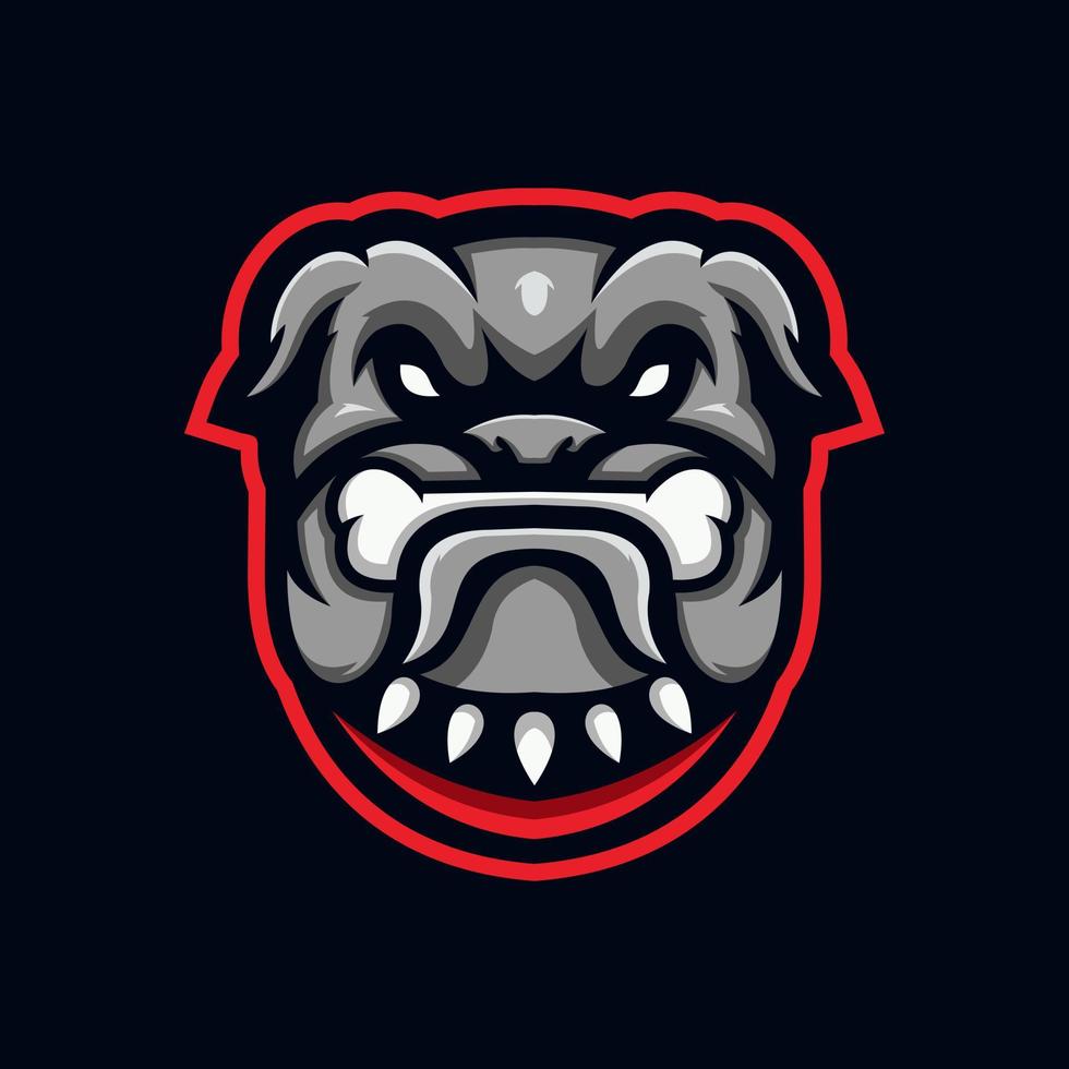 Bulldog e-sport logo illustration template vector