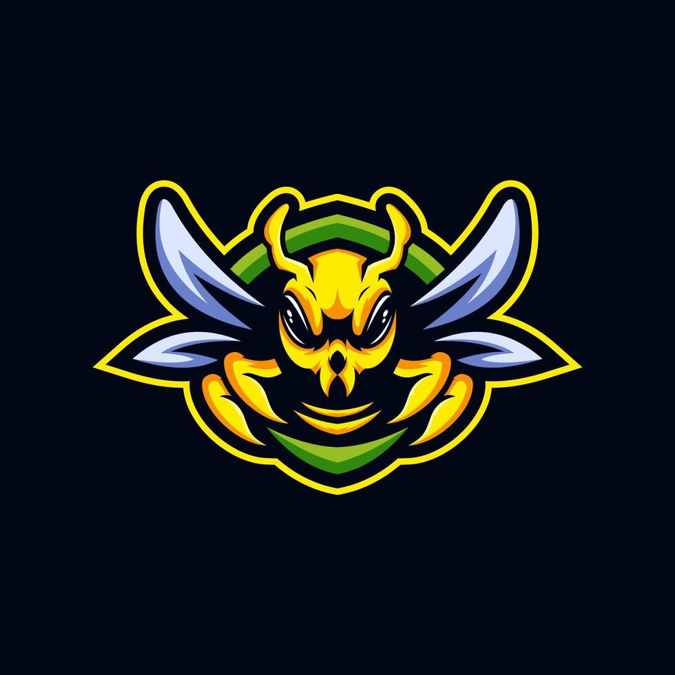bee e-sport logo template illustration vector