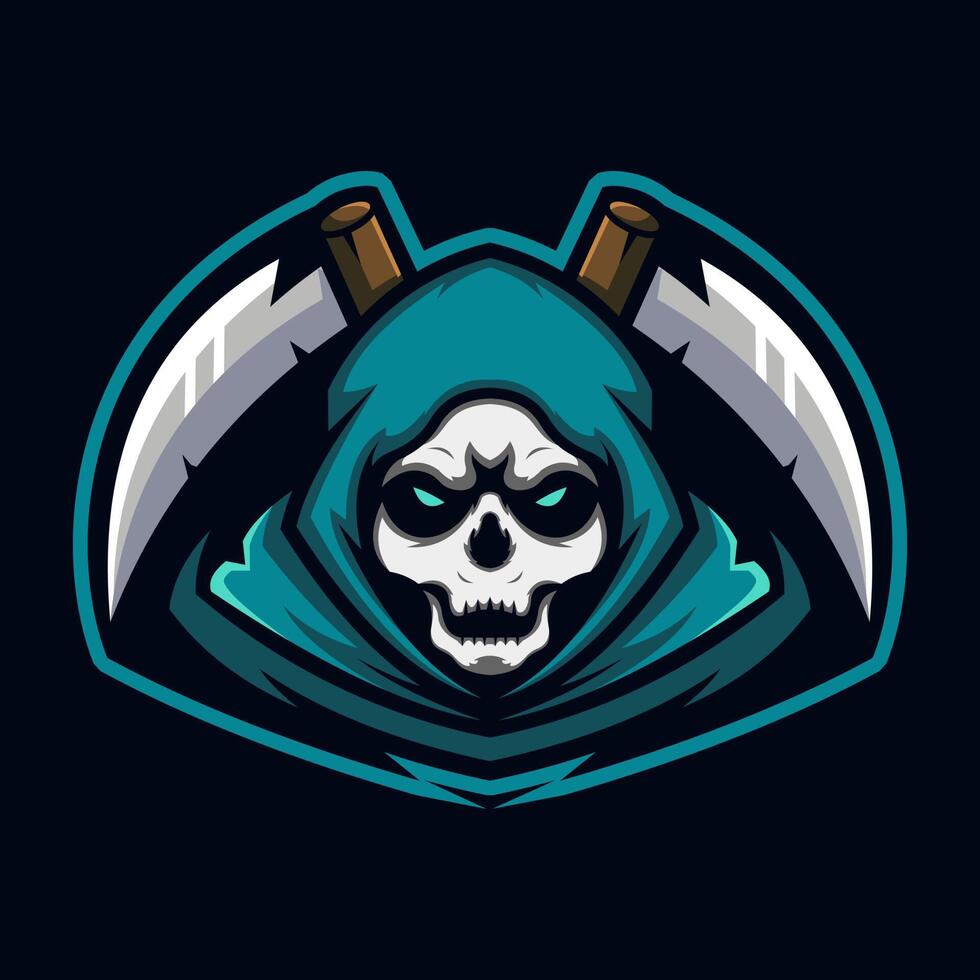 Grim reaper e-sport logo design illustration vector