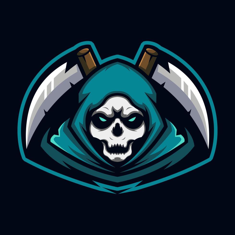 ilustración de diseño de logotipo de grim reaper e-sport vector