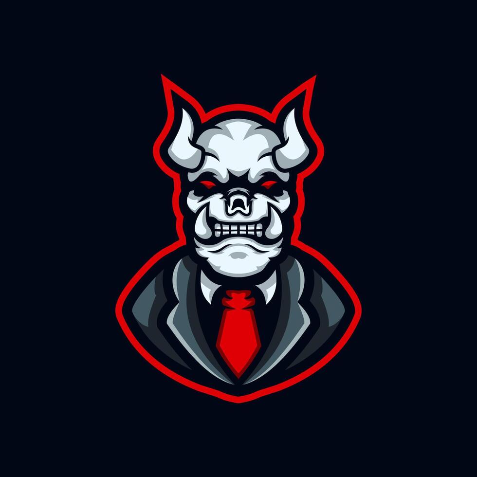 devil e-sport logo design illustration vector