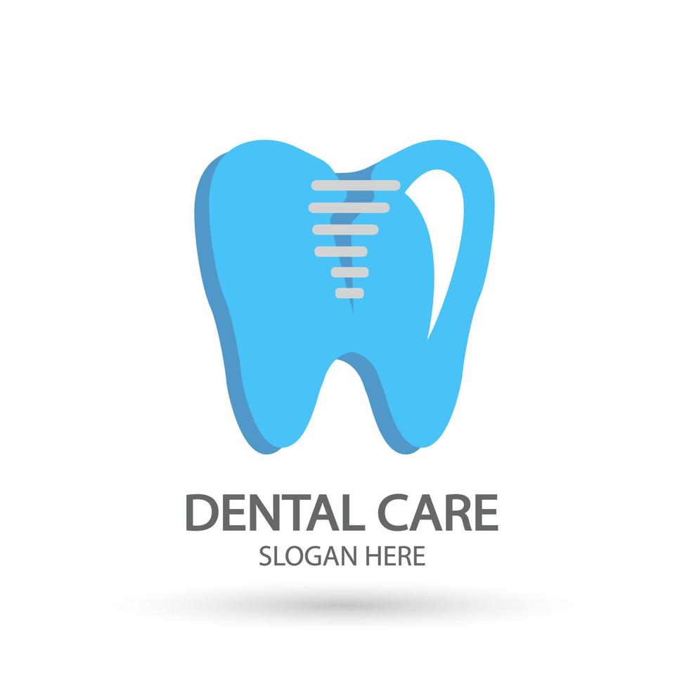 logotipo de la clínica dental. Plantilla de vector de diente, icono de símbolo dental y clínico de cuidado bucal con estilo de diseño moderno.