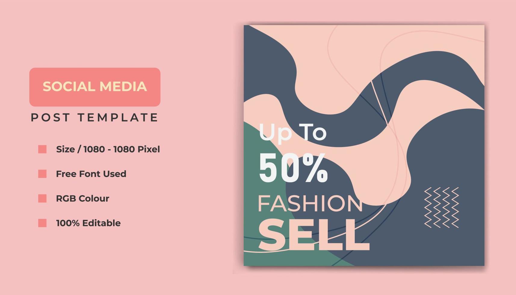 Fashion social media template banner design. vector