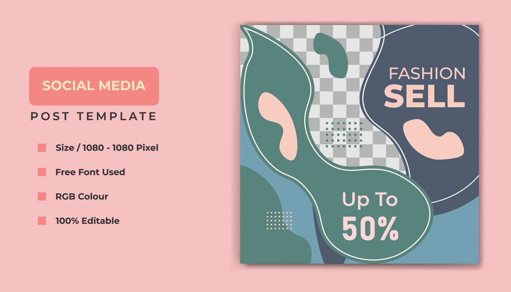 Fashion social media template banner design. vector