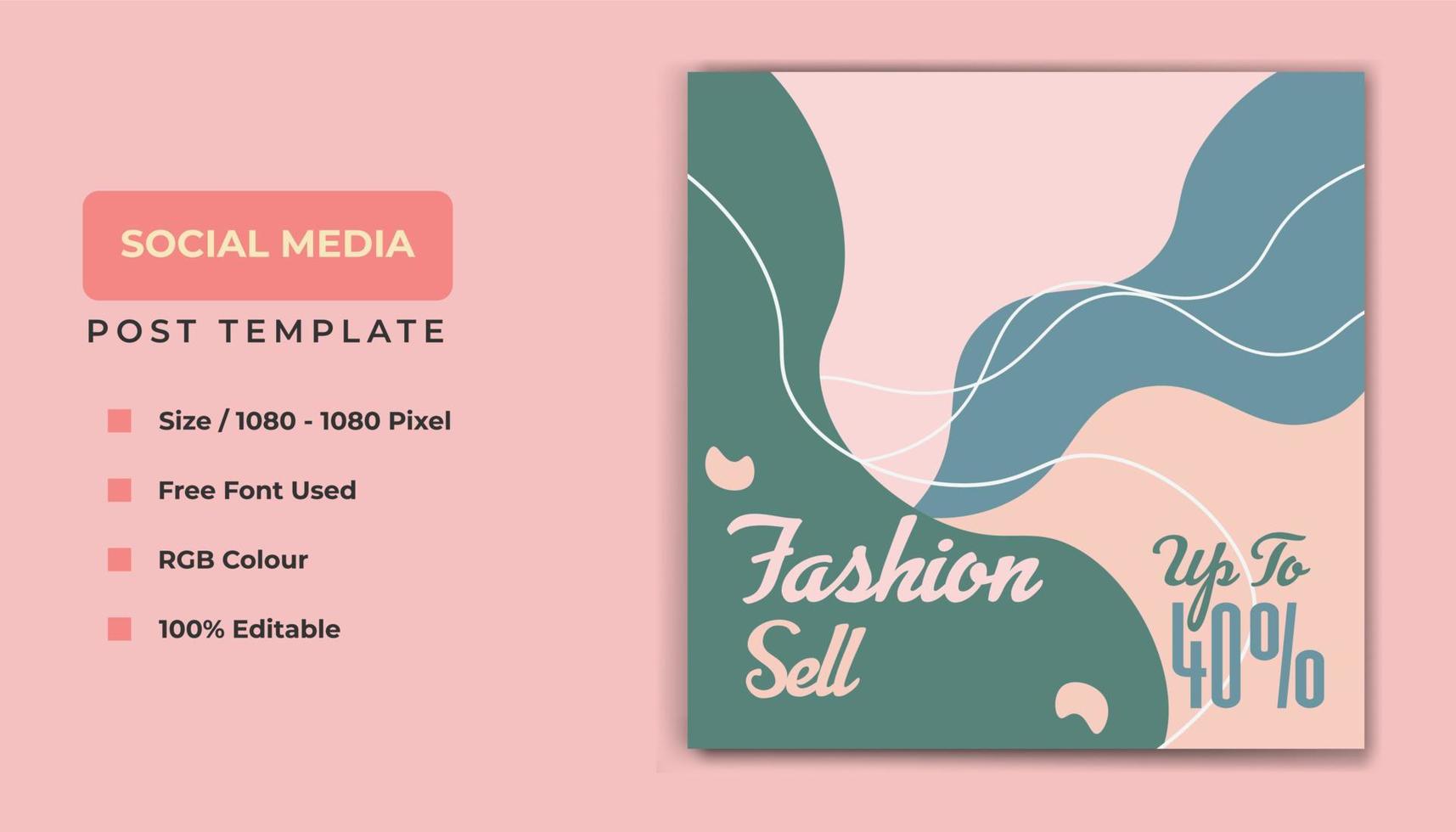 diseño de banner de plantilla de redes sociales de moda. vector