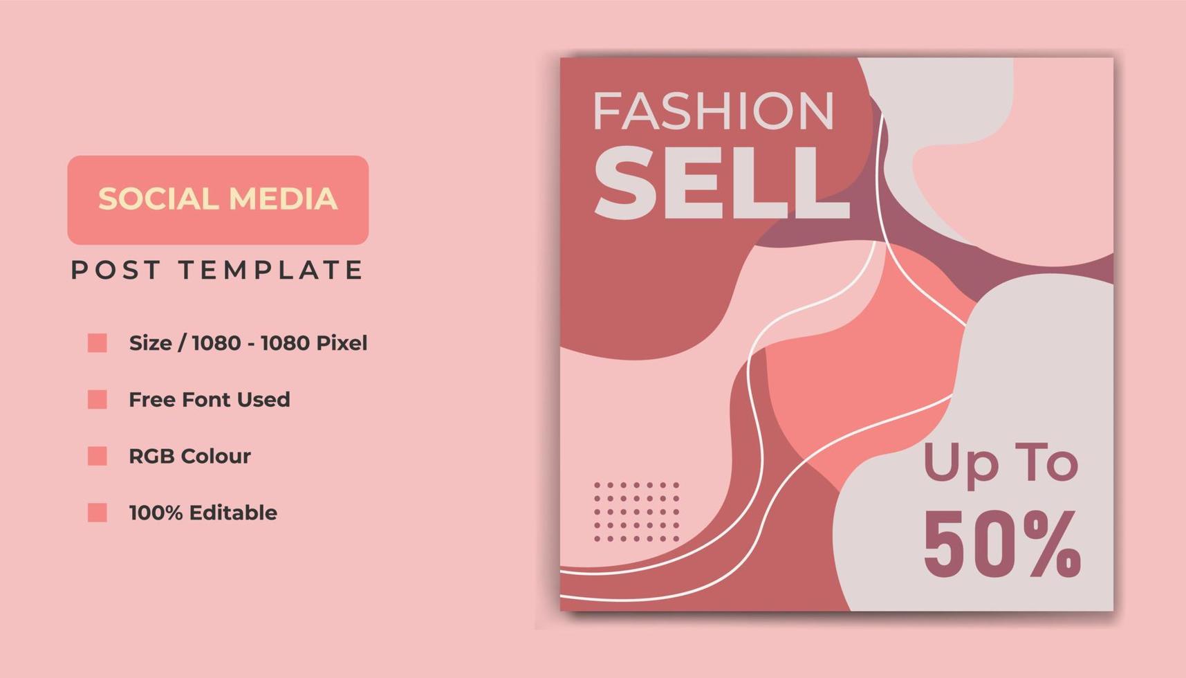 Fashion social media template banner design. vector