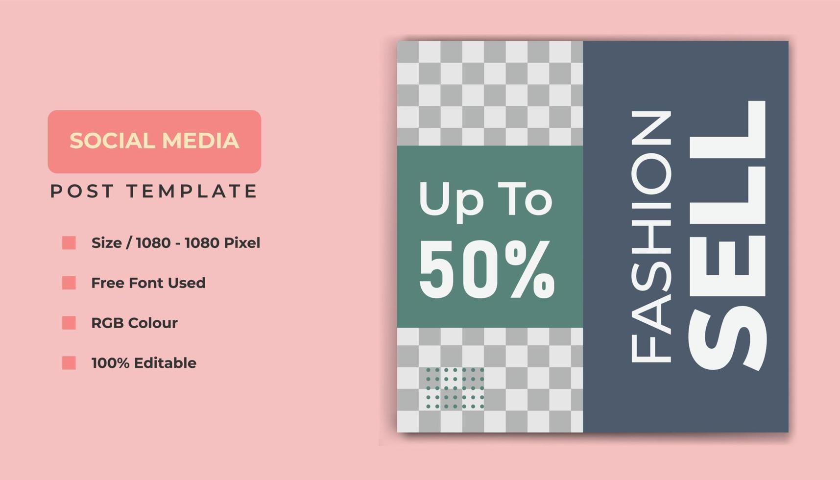 Fashion social media template banner design. vector