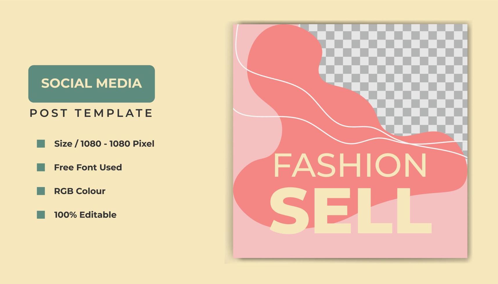 Fashion social media template banner design. vector