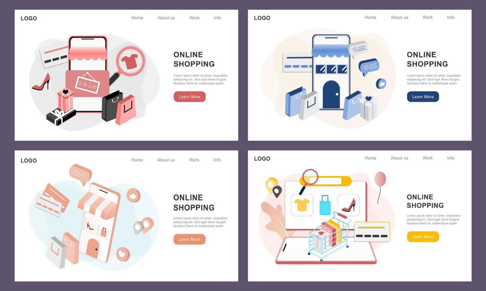 Set of 3D realistic online shopping on landing web page or mobile application concept of vector digital marketing templates. Isometric paper art for digital store promotion, payment, big sale, ads.