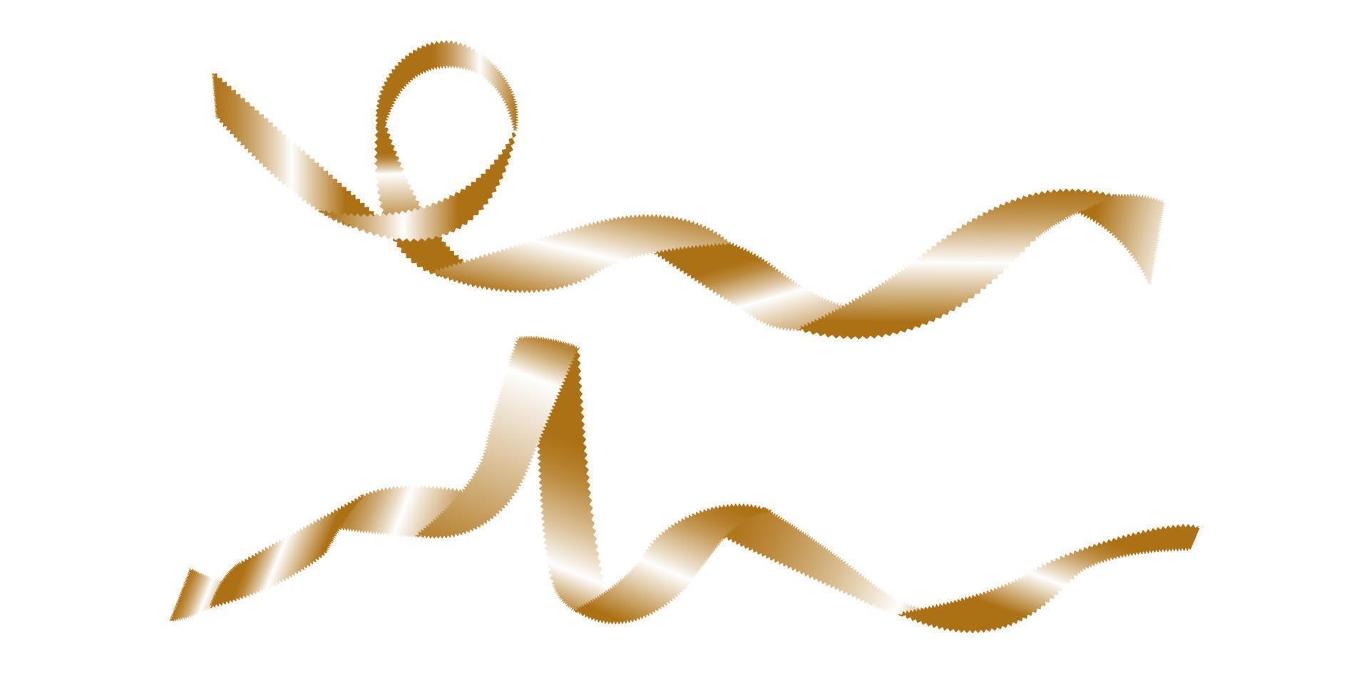 free form golden ribbon vector