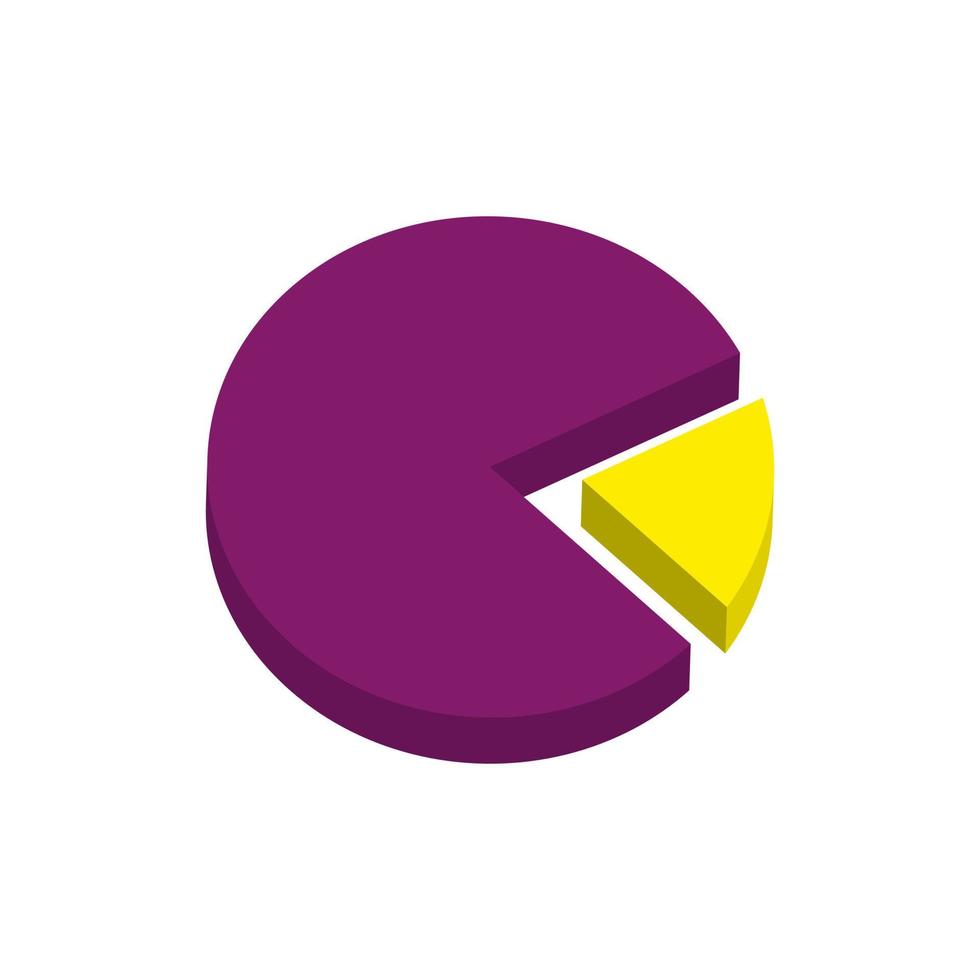 Pareto law pie 3d chart. Success principle optimization of yellow 20 percent efforts gives purple 80 percent of result basic setting effective vector business strategy.