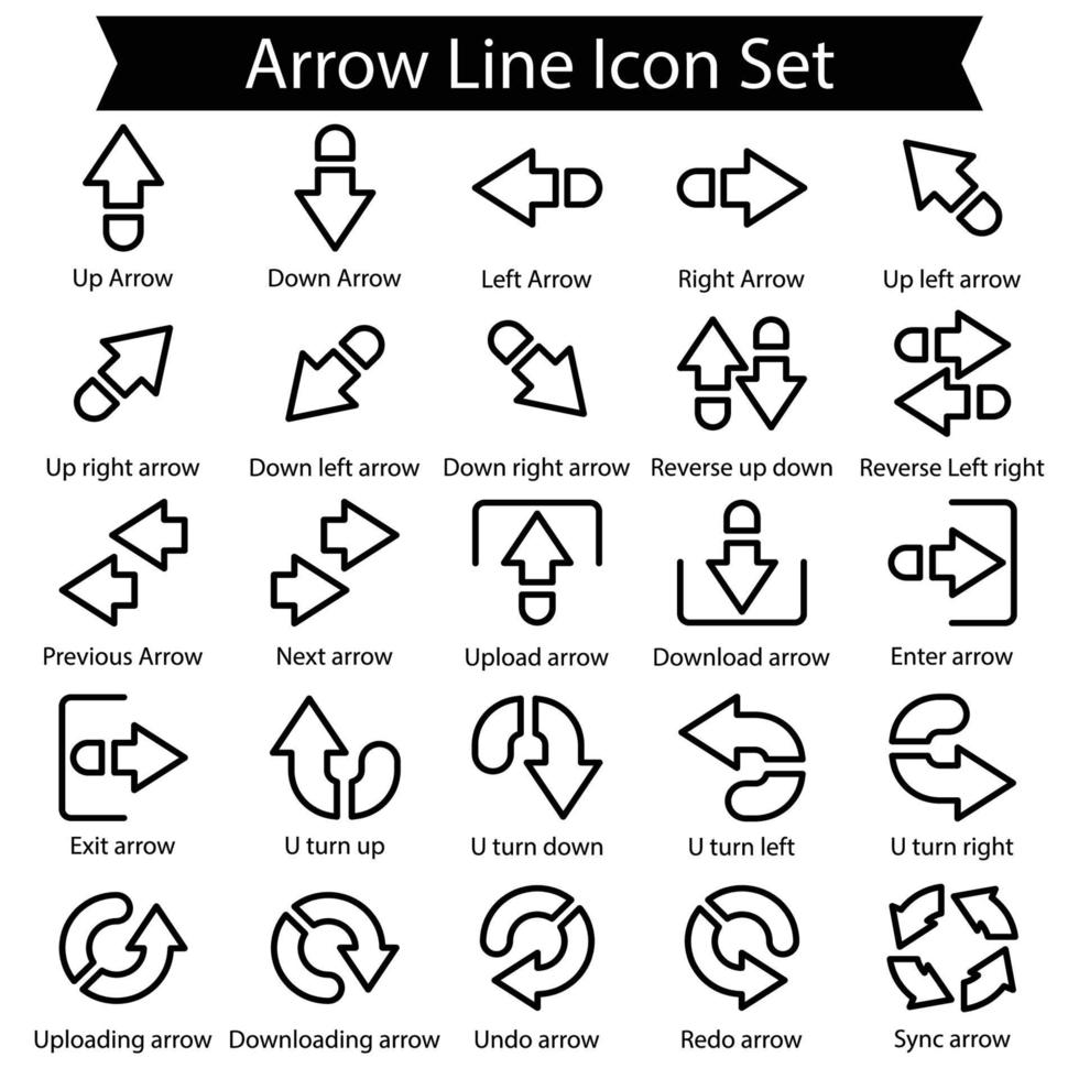 Arrow Line Icon Set vector