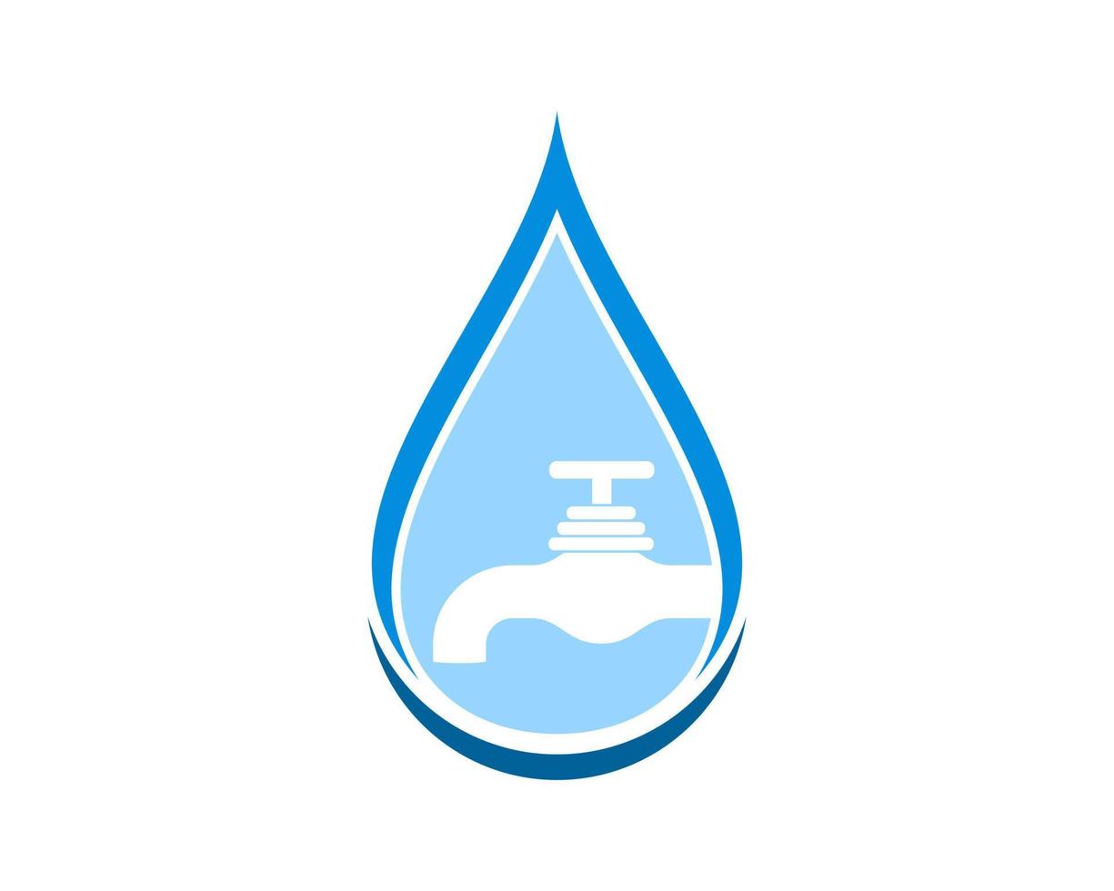Abstract water drop with tao water inside vector