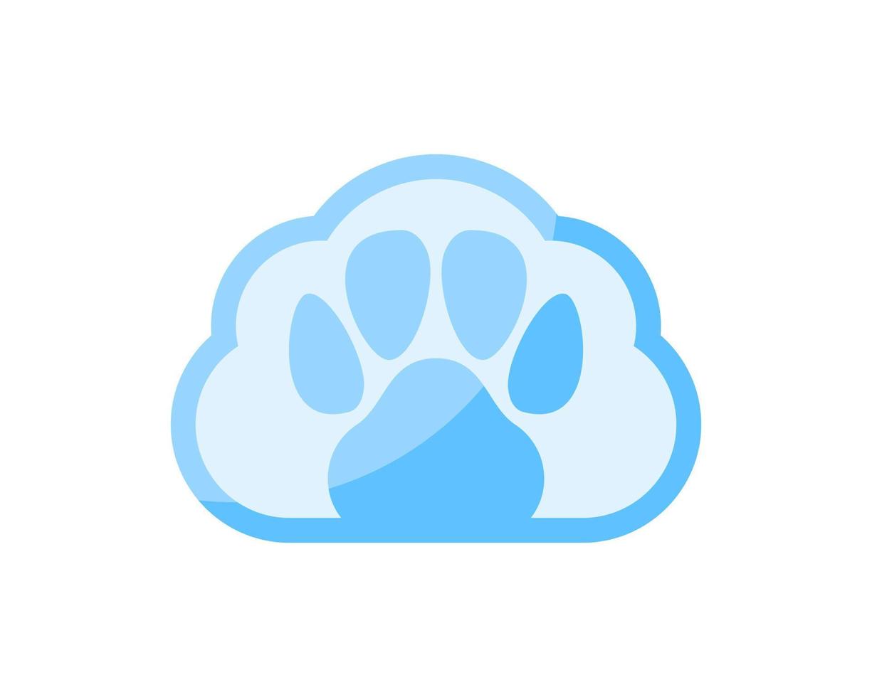 Simple cloud with pet finger print inside vector