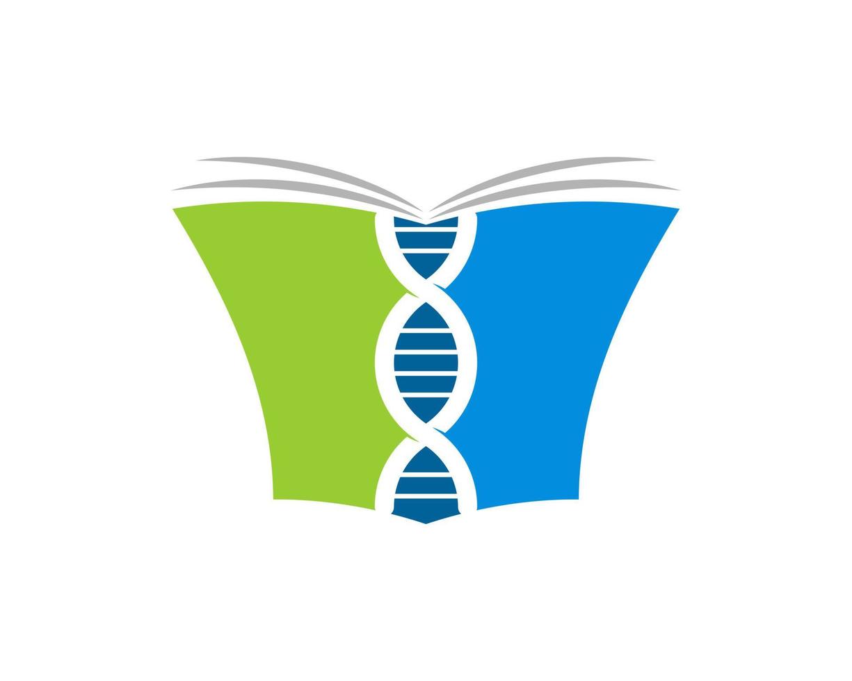 Education book with DNA symbol inside vector