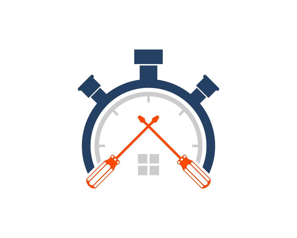 Repair stopwatch house with cross screwdriver vector
