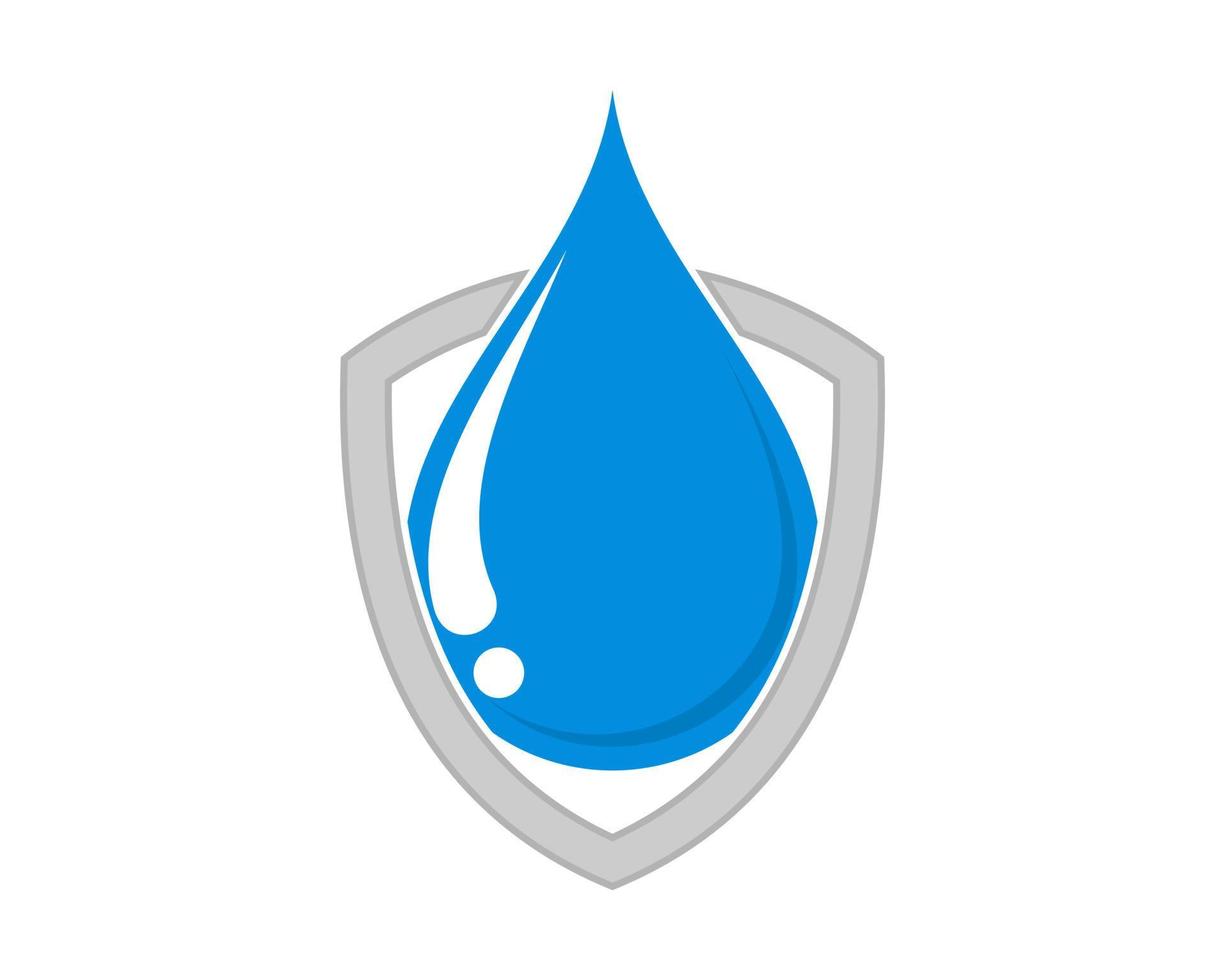Water droplet inside to shield protection logo vector
