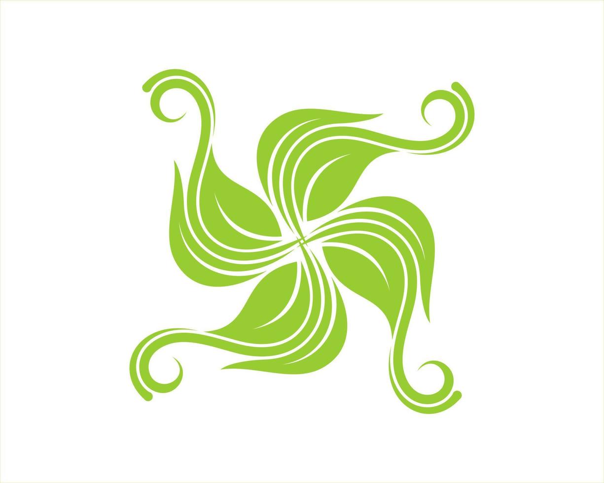 logotipo circular de la naturaleza de la hoja verde vector