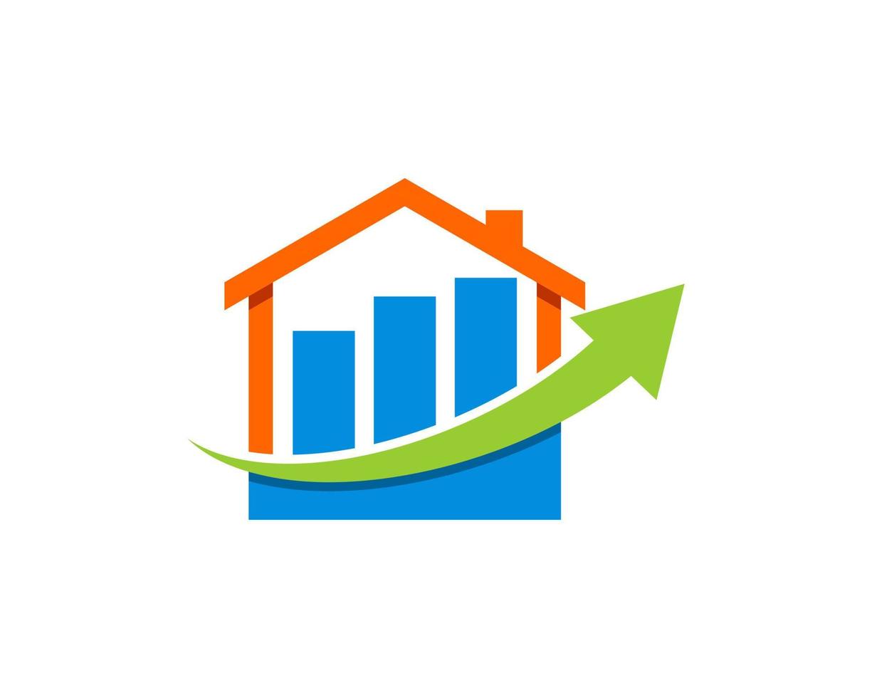 Simple bulb with financial chart and arrow up vector