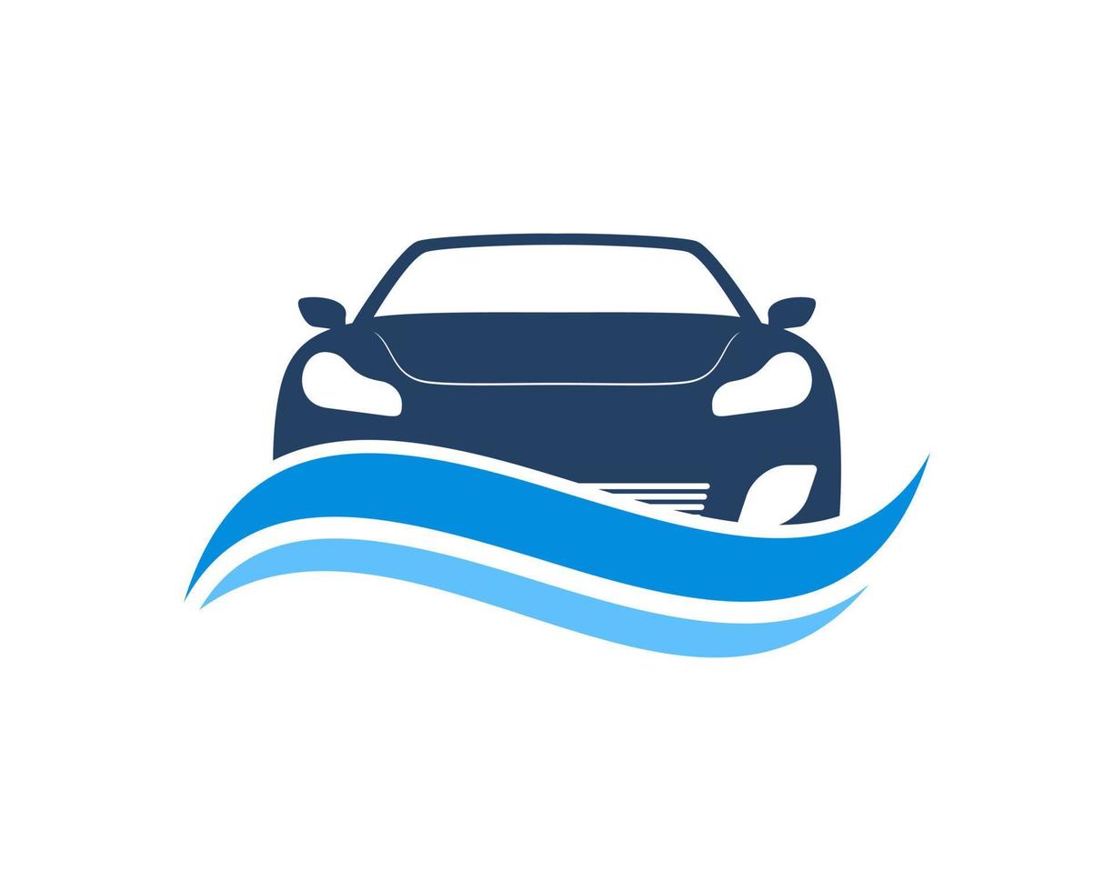 Sport car with abstract beach wave like car wash vector