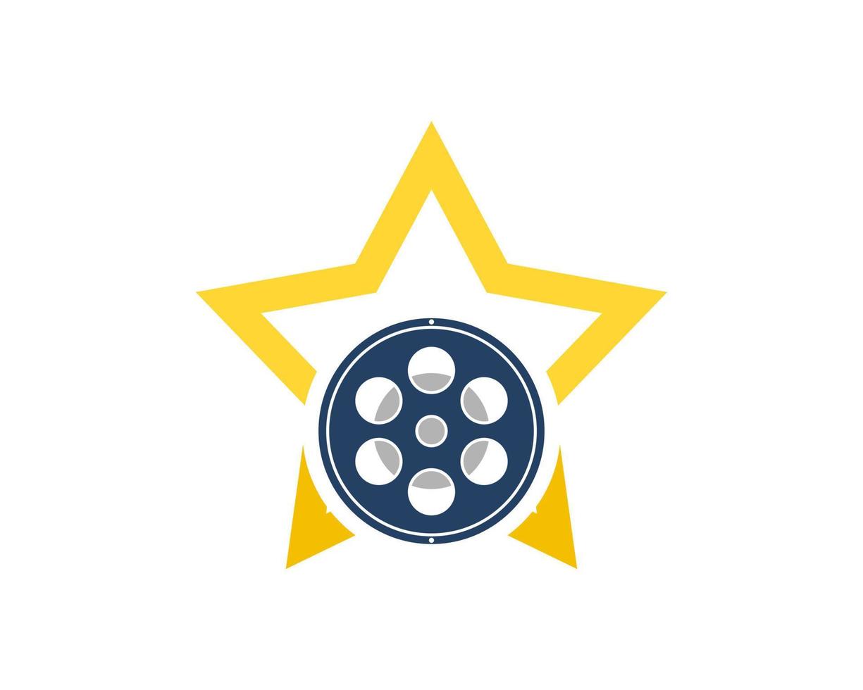 Star shape with reel media film inside vector