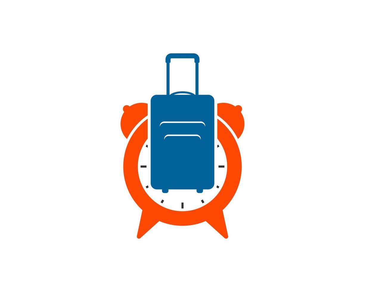 Alarm clock with travel bag inside vector