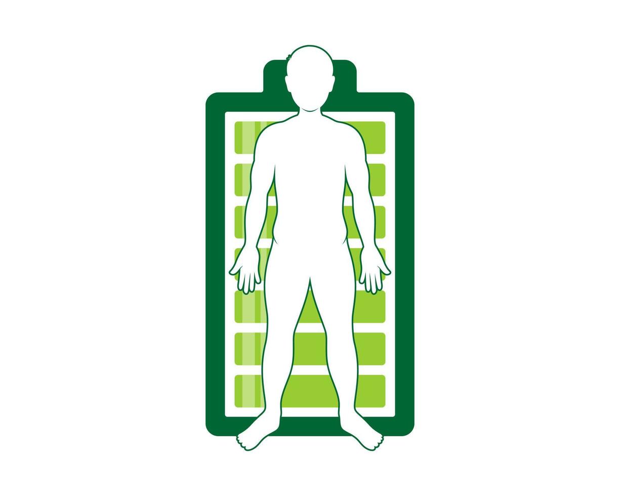 cuerpo humano sano en la batería detrás vector