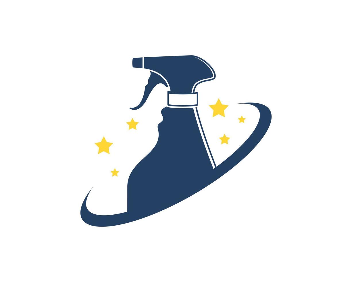 cleaning spray bottle with swoosh and stars vector