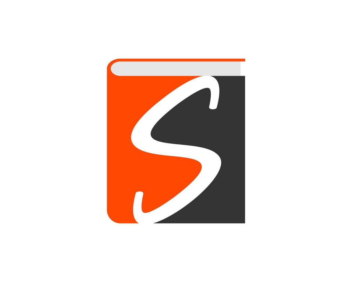 Simple book with S letter initial inside vector