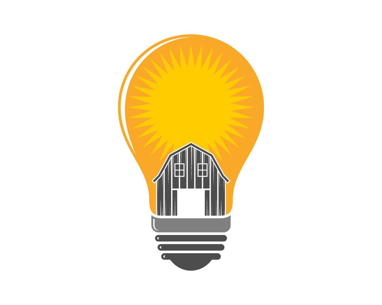 Barn farm idea with light bulb shape vector