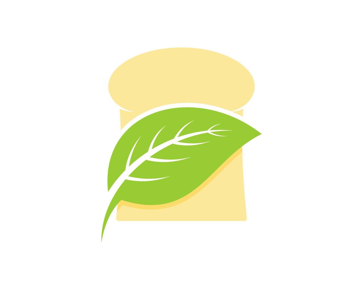 White bread with green nature leaf inside vector